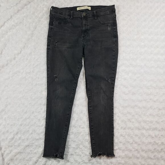 Gap inner cozy leggings destructed black size 14 32R skinny jeans - Picture 1 of 10